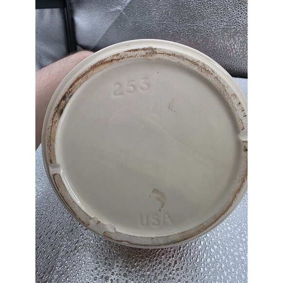 McCoy Vintage Ceramic Canister Jar With Fruit Design 9x5 - Picture 5 of 7